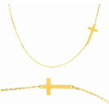 Náhrdelník Náhrdelník Artwings 44 cm zlatý křížek
