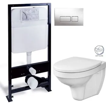 PRIM předstěnový instalační systém s chromovým tlačítkem 20/0041 + WC CERSANIT DELFI + SOFT SEDÁTKO PRIM_20/0026 41 DE2