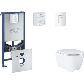 Klozet GROHE - Rapid SLX Set předstěnové instalace, klozetu, sedátka SoftClose a tlačítka Skate Cosmopolitan, alpská bílá SANI11BB3113