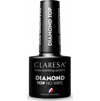 Lak na nehty Hybridní top na nehty CLARESA Diamond No Wipe pro hybridní laky LED UV 5 ml