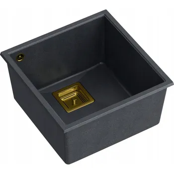Granitový dřez Jednokomorový granitový dřez Quadron DAVID 40 černý