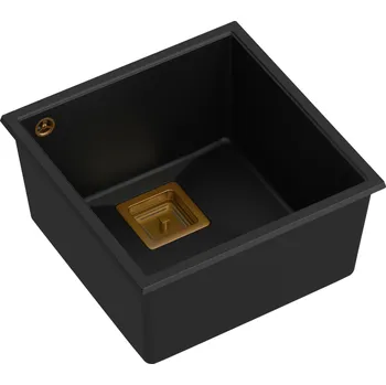 Granitový dřez Jednokomorový granitový dřez Quadron DAVID 40 černý