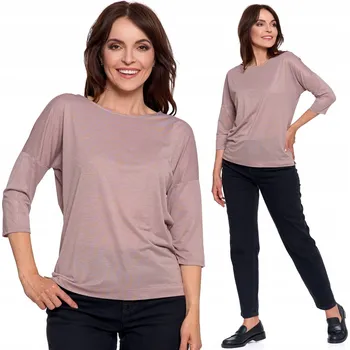 Dámská halenka DÁMSKÁ HALENKA PRO KAŽDODENNÍ NOŠENÍ Z VISKÓZY DLOUHÝ RUKÁV MORAJ LESKLÁ BÉŽOVÁ XL