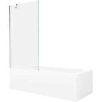 Vana Mexen Vega obdélníková vana 160 x 70 cm s obložením a 1-křídlovou zástěnou 90 cm, transparentní, chrom - 550116070X9509000001 Vany se zástěnou