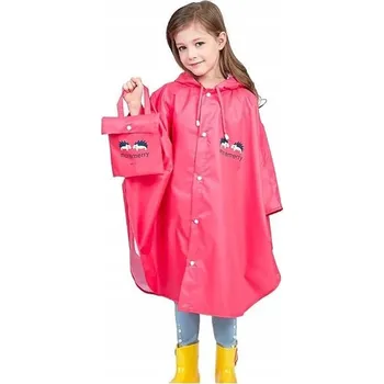 Pláštěnka PŁASZCZ PRZECIWDESZCZOWY PELERYNA PONCZO PRO DĚTI S KAPUCÍ 115-130 cm