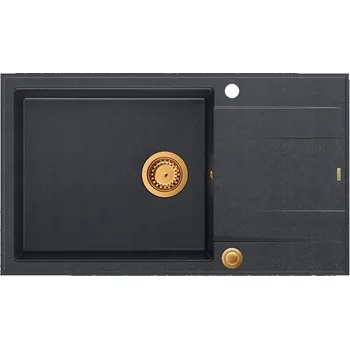 Granitový dřez Jednokomorový granitový dřez Quadron Evan 136 XL, černý