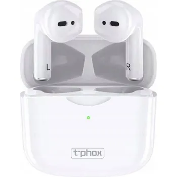 Sluchátka TWS Bezdrátová sluchátka TWS-10, T-Phox bílé