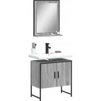 Koupelnový nábytek 2dílná sada koupelnových skříněk, šedý dub sonoma