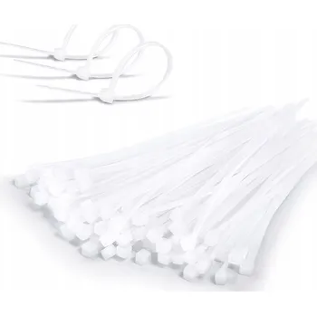 Stahovací páska Stahovací pásky nylonové na kabely 4.8x200 BÍLÉ 10 Ks