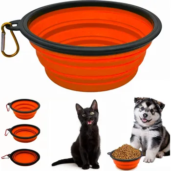 Miska pro psa Skládací (cestovní) silikonová láhev Tojato oranžová 0,35 l