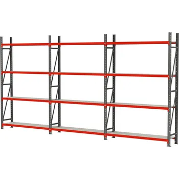 Dílenský regál Skladový regál FORTIS, 12policový, výška 240 cm, délka 634 cm, hloubka 50 cm