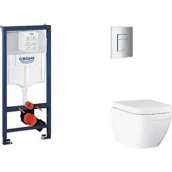WC sada Grohe Rapid SL - Set předstěnové instalace, klozetu, sedátka SoftClose a tlačítka Skate Cosmopolitan, Triple Vortex, chrom SANI11BB2116