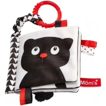 Hračka pro nejmenší Měkká senzorická knížka Kdo to je? co to je?, černá/bílá