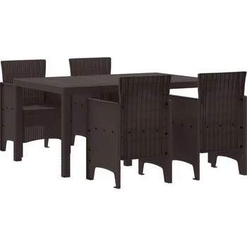 Zahradní jídelní souprava 5 pcs Hnědá Ratan Polt Hnědá3378697