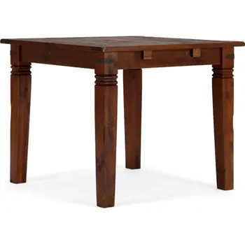 Jídelní stůl Masivní jídelní stůl Catana z borovice, hnědý, lakovaný, čtvercový – 90×90×76 cm
