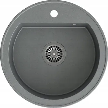 Granitový dřez Quadron jednokomorový dřez Johnny 210 kulatý granitový šedý 51 cm