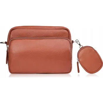 Kabelka Paolo Peruzzi kožená kabelka z pravé kůže oranžová