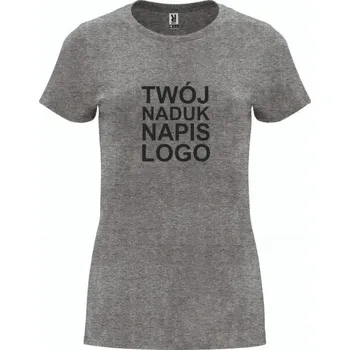 Dámské tričko T-shirt s vlastním potiskem, nápisem nebo logem, šedé, vel. S