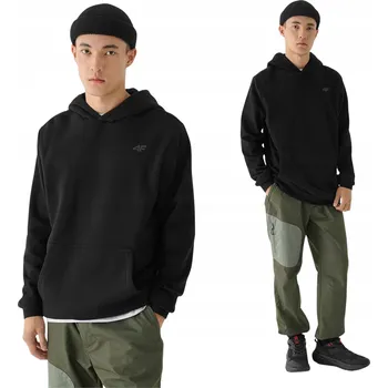 Pánská mikina PÁNSKÁ MIKINA 4F S KAPUCÍ TEPLÁ SPORTOVNÍ BAVLNA KLOKANKA TSWSM1629 vel. XXL