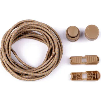 Tkaničky do bot Reflexní elastické samozavazovací tkaničky délka 120 cm, střední, 9 (07) béžová