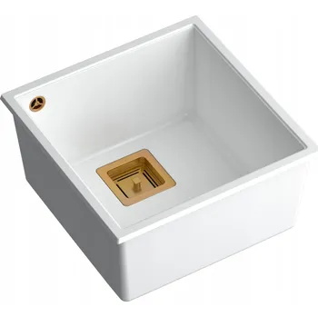 Granitový dřez Jednodřez Quadron DAVID 40 granitový bílý