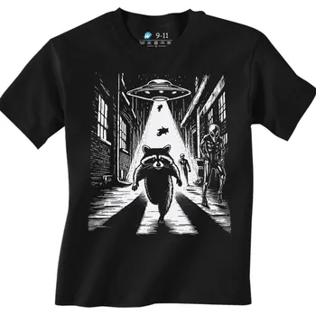 Dívčí tričko Wolken.cz Mýval na útěku UFO Černá 7-8