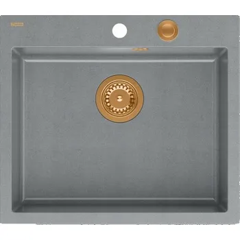 Granitový dřez Jednokomorový granitový dřez Quadron Morgan 110, šedý