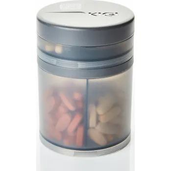 Dávkovač léků Krabička na léky 2 v 1 šedá