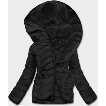 Černá krátká oboustranná dámská zimní bunda (2M-21507) odstíny černé S (36)