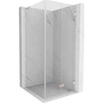 Mexen Lunar-F L skládací sprchová kabina pravá 70 x 70 cm, transparentní, kartáčovaný nikl - 836L-070-070-97-00-P Sprchové kouty