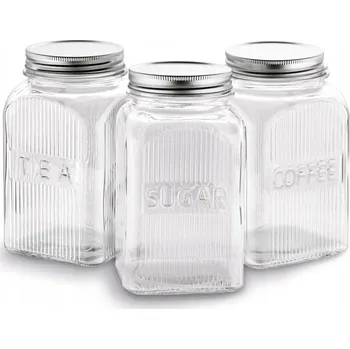 Sklenice Velké KUCHYŇSKÉ DÓZY na kávu cukr čaj SADA SKLENĚNÉ SKLENICE 1250ml