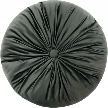 Polštář POLŠTÁŘ DEKORATIVNÍ PROŠÍVANÝ SAMETOVÝ POLŠTÁŘ 40 CM GRAFIT