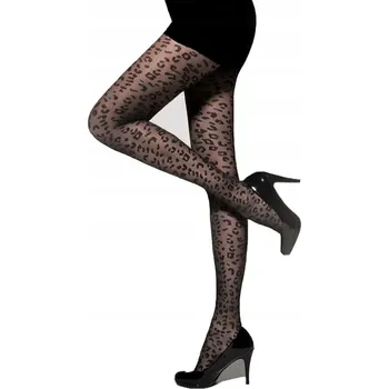 Dámské punčochy Punčocháče dámské Panterka - vzorované, elegantní, černé M/3