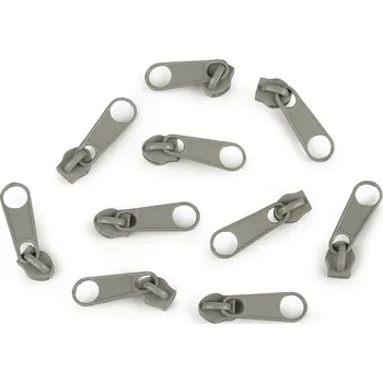 Zip Jezdec ke spirálovým zipům No 3 pro metráž typu POL, střední, 317 šedá prachová