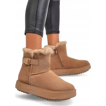 Dámská zimní obuv Světlě hnědé dámské boty ve stylu sněhulí Winter Crest 38