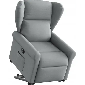 Křeslo Zvedací masážní křeslo, elektrické, polohovací, světle šedé