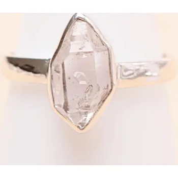 Prsten Herkimer diamant prsten stříbro Ag 925 LOT94 54 mm (US 7), 3 g