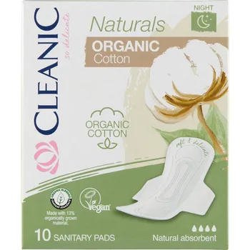 Cleanic Naturals Organic Cotton Night Vložky 10 kusů