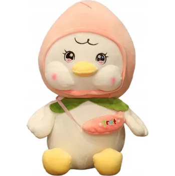 plyšák PLYŠÁK PLYŠOVÝ MAZLÍČEK PŘÍTULNÍČEK KACHNA HUSA S TAŠKOU BROSKVOVÁ XL 40 cm