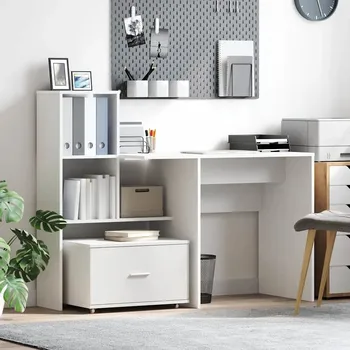 Psací stůl Psací stůl bílý 131,5 x 50 x 106,5 cm Materiál: dřevotříska