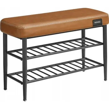 Botník Čalouněná lavice na boty Songmics 80 x 50 x 30 cm hnědá