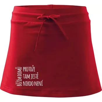 Dámská sukně Běžím domů protože tam ještě nikdo není - Sportovní sukně - two in one - XS ( Červená )