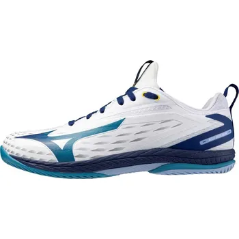 Dámská obuv Sportovní obuv stolní tenis Mizuno WAVE DRIVE NEO 4(U) / White/Bellwether Blue/Fjord Bl Velikost: 43.0/9.0