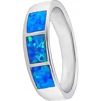 Prsten Prstýnek stříbrný ryzost 925 Opal Modrý | vel. 11