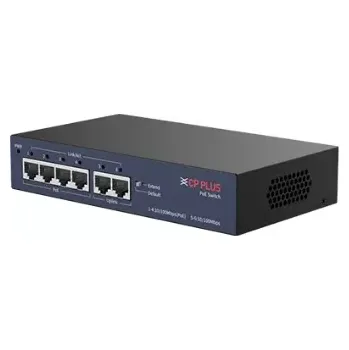 Switch CP PLUS CP-UNW-HPU4H2-48 Čtyřportový 10/100 Mbps PoE switch s 2x 10/100 Mbps uplinkem