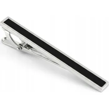 Spona na kravatu Spona na kravatu Elegantní + Krabička Černá pánská spona Dárek pro něj