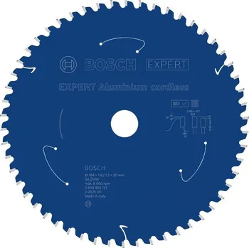 Pilový kotouč BOSCH Pilový kotouč EXPERT Aluminium cordless pro okružní pilu, 184 × 1,8/1,3 × 20 mm, T54 (2.608.902.121)