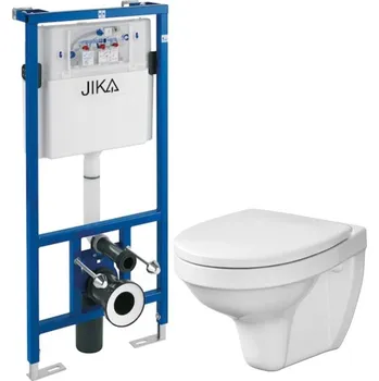 WC sada JIKA předstěnový instalační systém bez tlačítka + WC CERSANIT DELFI + SEDÁTKO H895652 X DE1