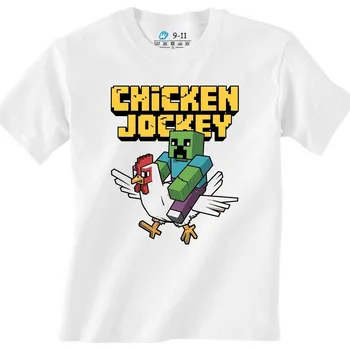 Dívčí tričko Dětské tričko Splašená slepice Chicken Jockey (Barva: Bílá)