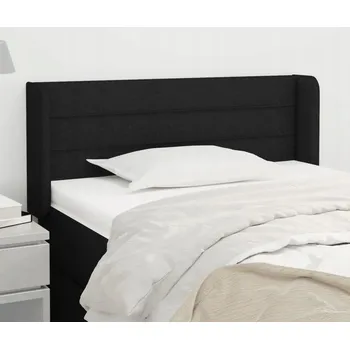 Čelo postele typu ušák černé 103 x 16 x 78/88 cm textil Černý 3118900